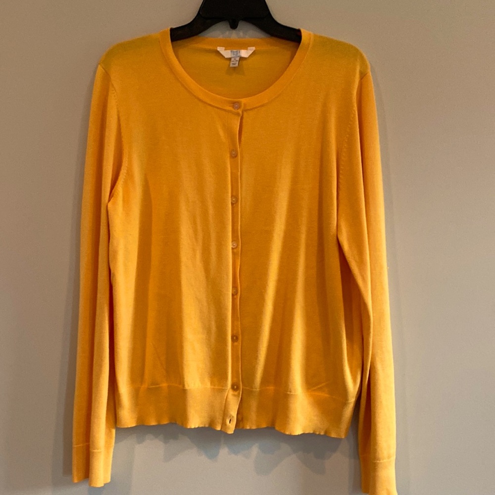Yellow cardigan